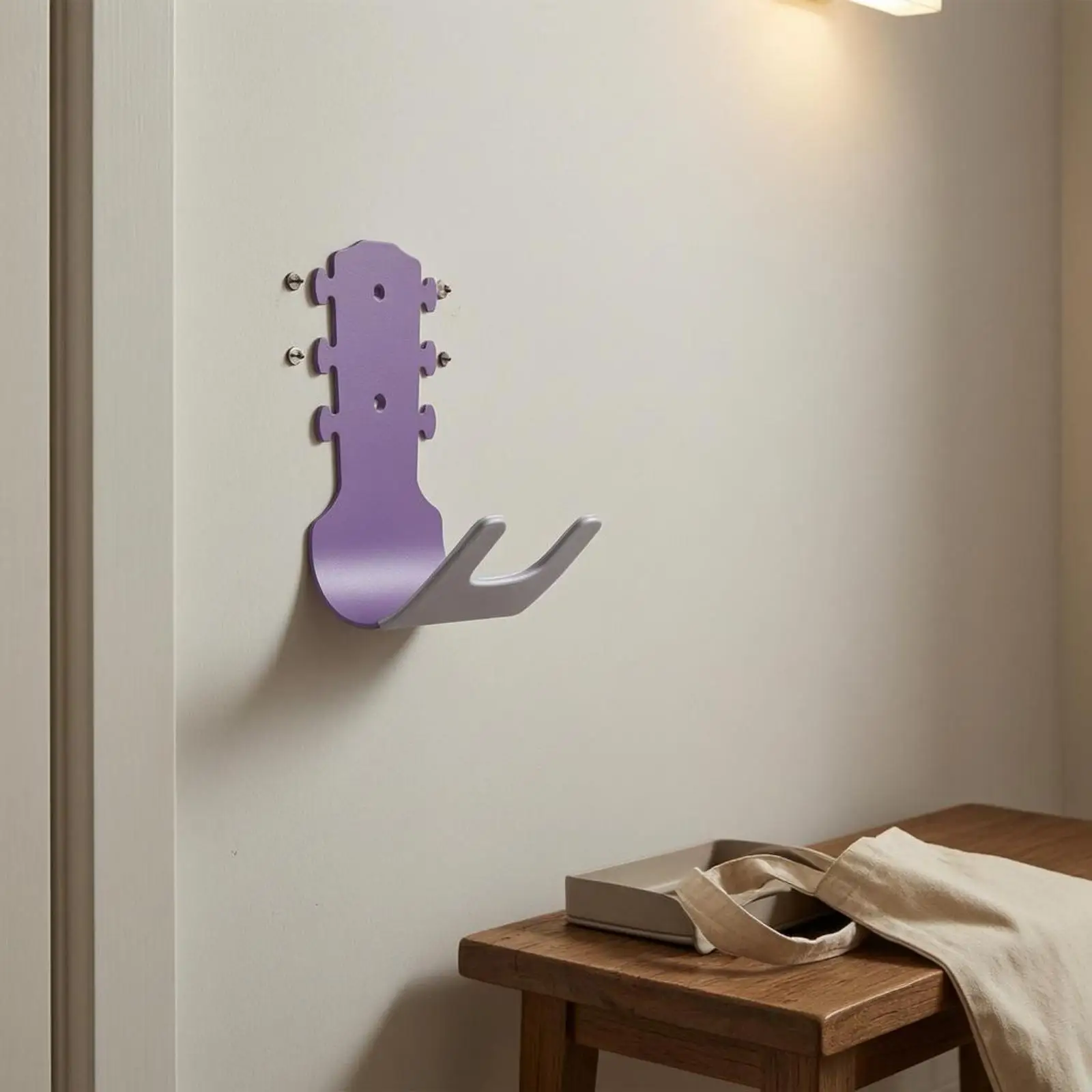 Colgador guitarra pared forma instrumento instalación fácil - imagen 4