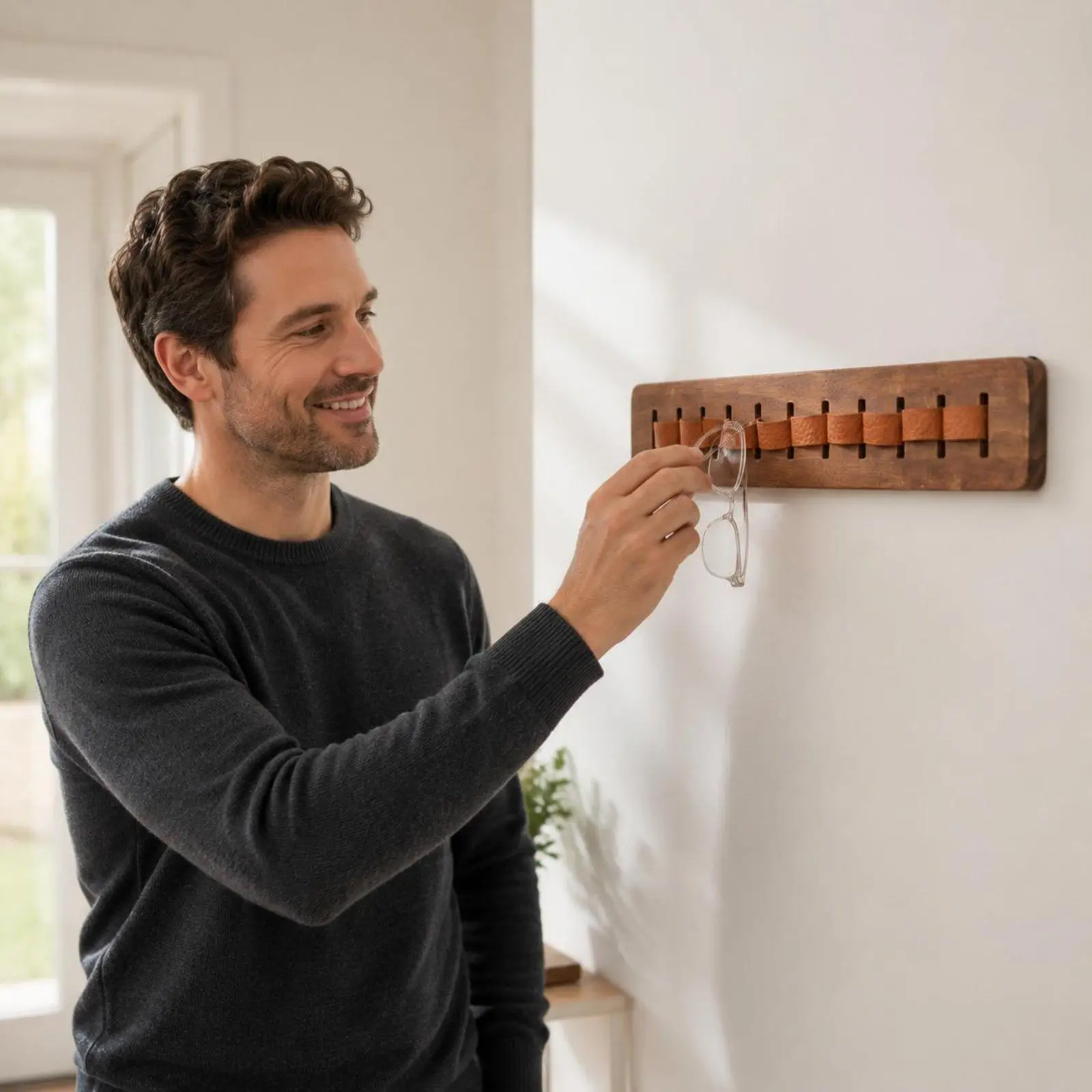 Soporte de Pared para Gafas de Madera – Organizador para el Hogar - imagen 3