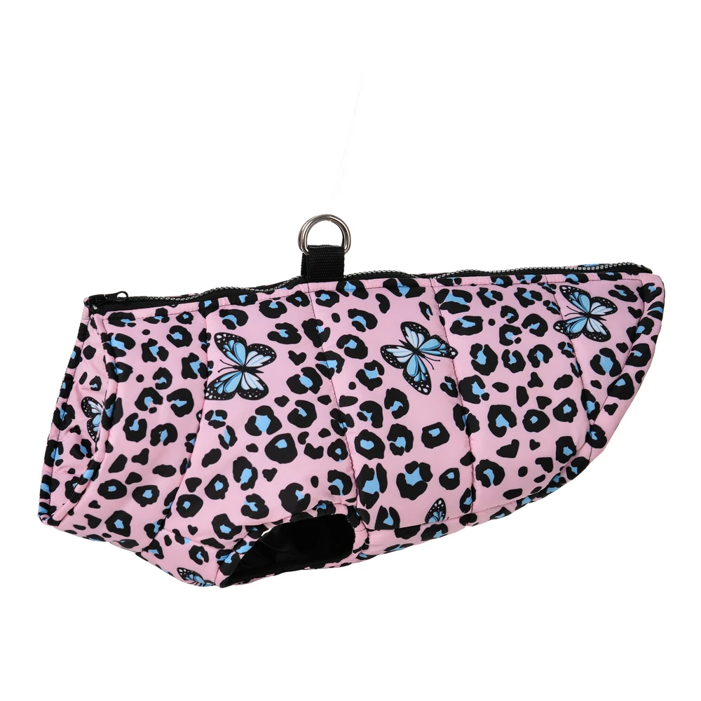 Abrigo impermeable para perro con diseño leopard