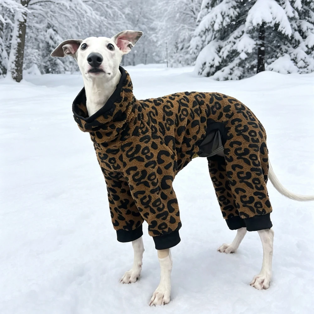 Abrigo forro polar leopardo para galgos y whippets, sudadera 4 patas - imagen 2