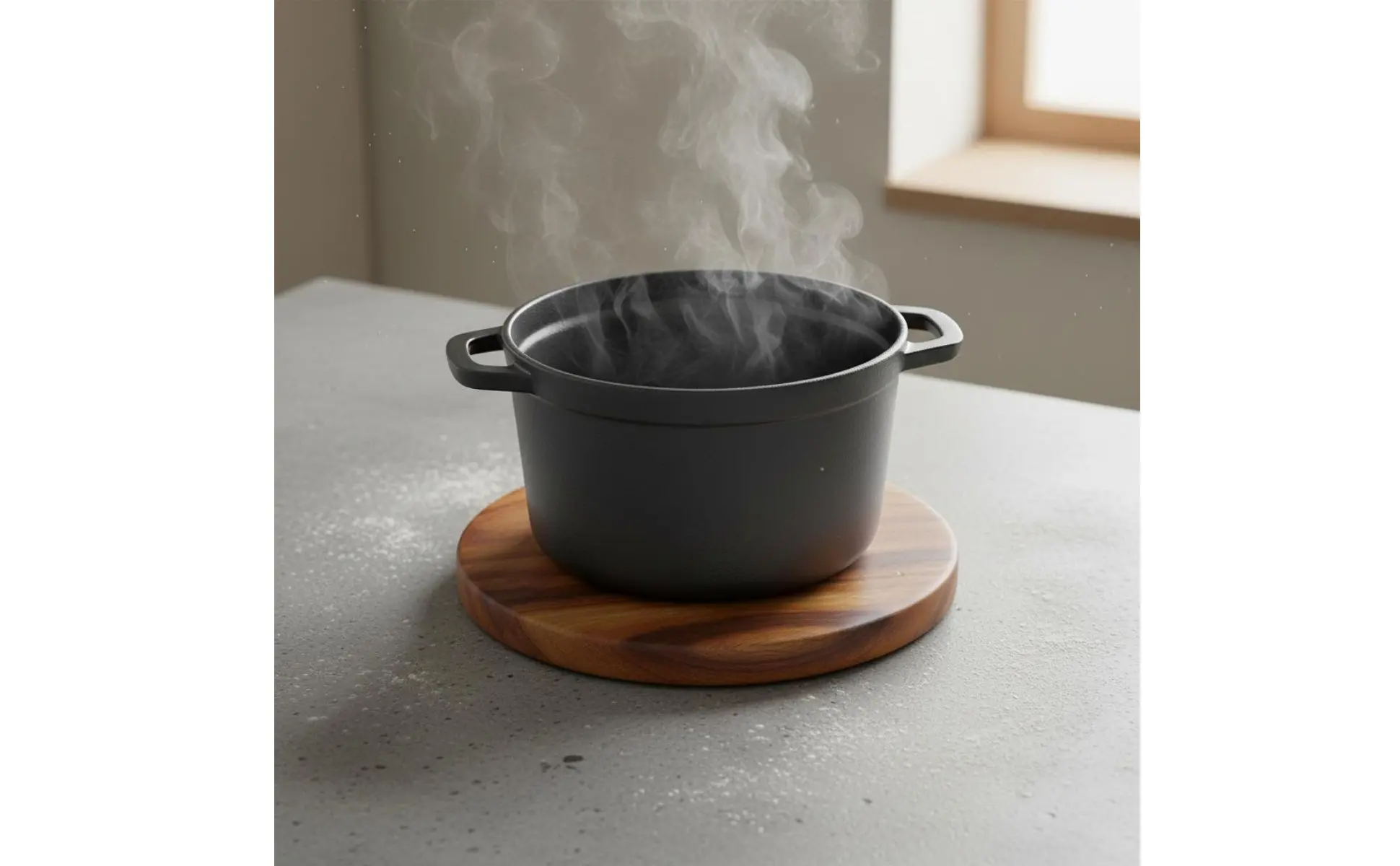 Soporte para platos calientes en mesa de comedor