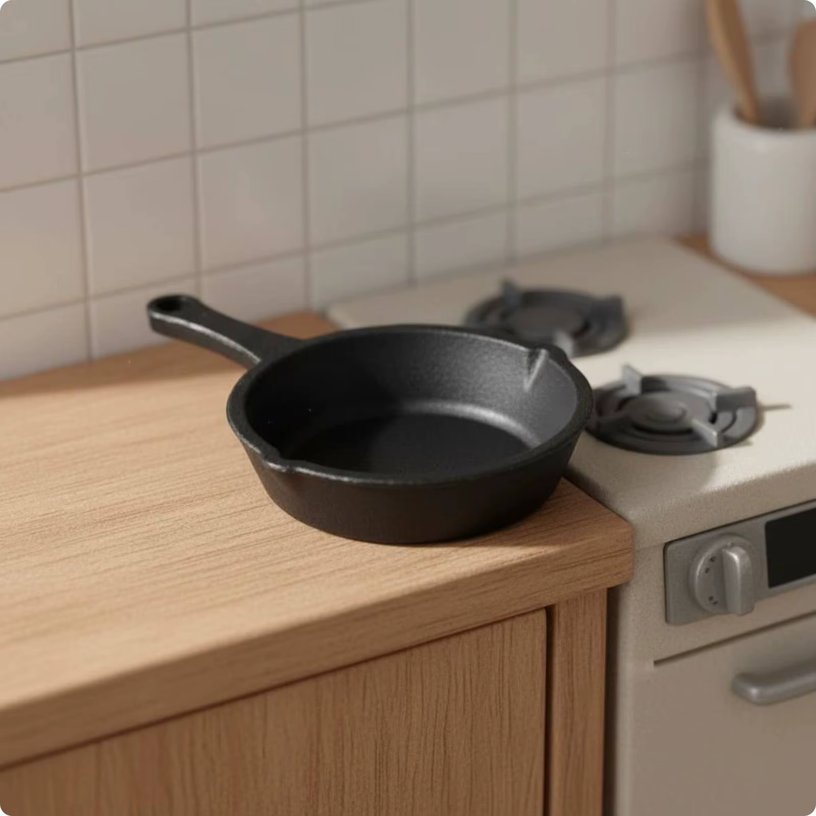 Miniature Cooking Pan Plastic Small Frying Pan Toy Accessory for Mini Kitchen Displays and Props