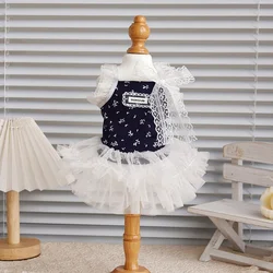Vestido floral de verano para perro y gato fresco con lazo
