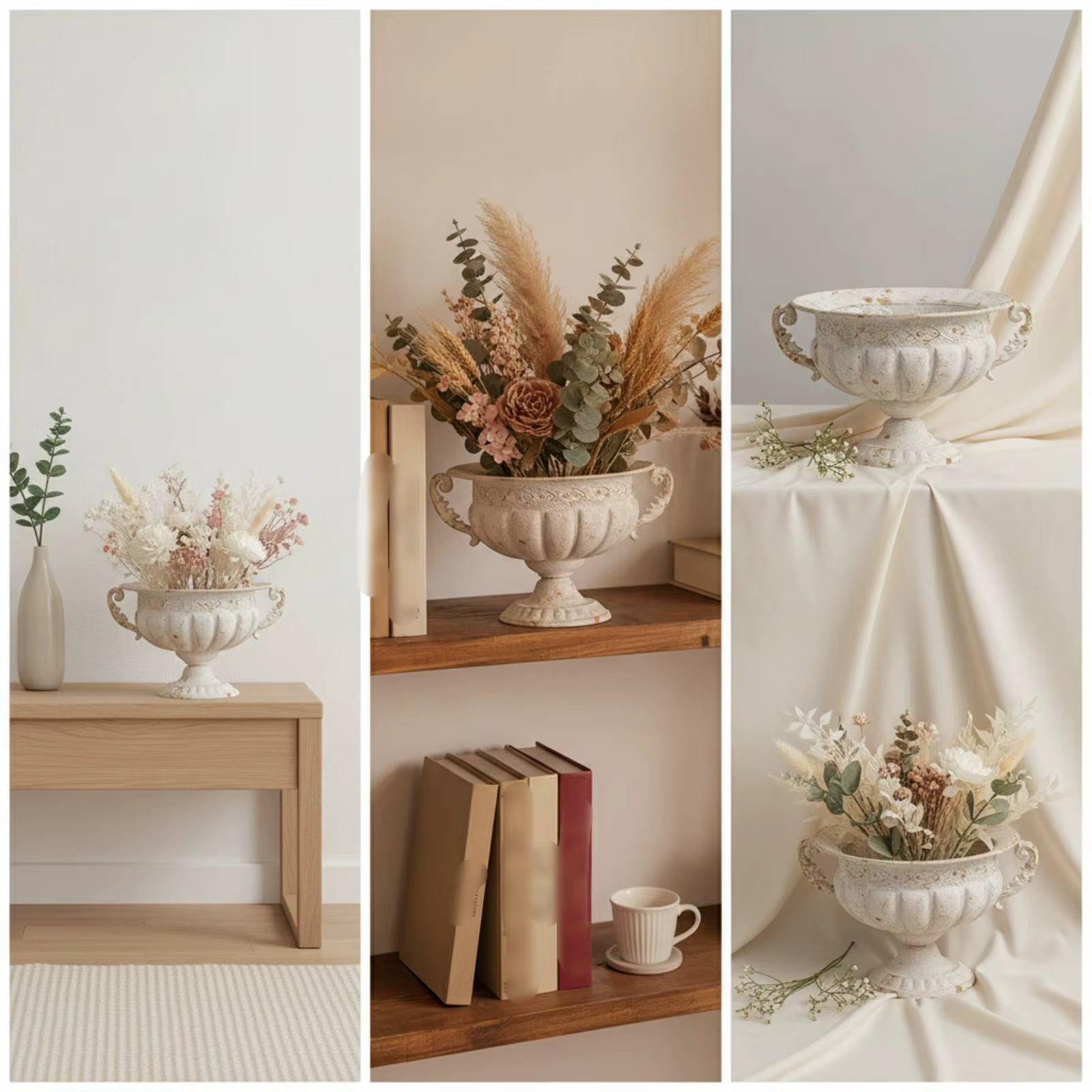 Urna funeraria para mascotas con pedestal y asas Shabby Chic