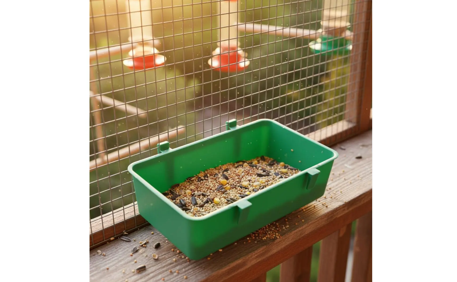 Accesorio colgante para baño y comida de aves