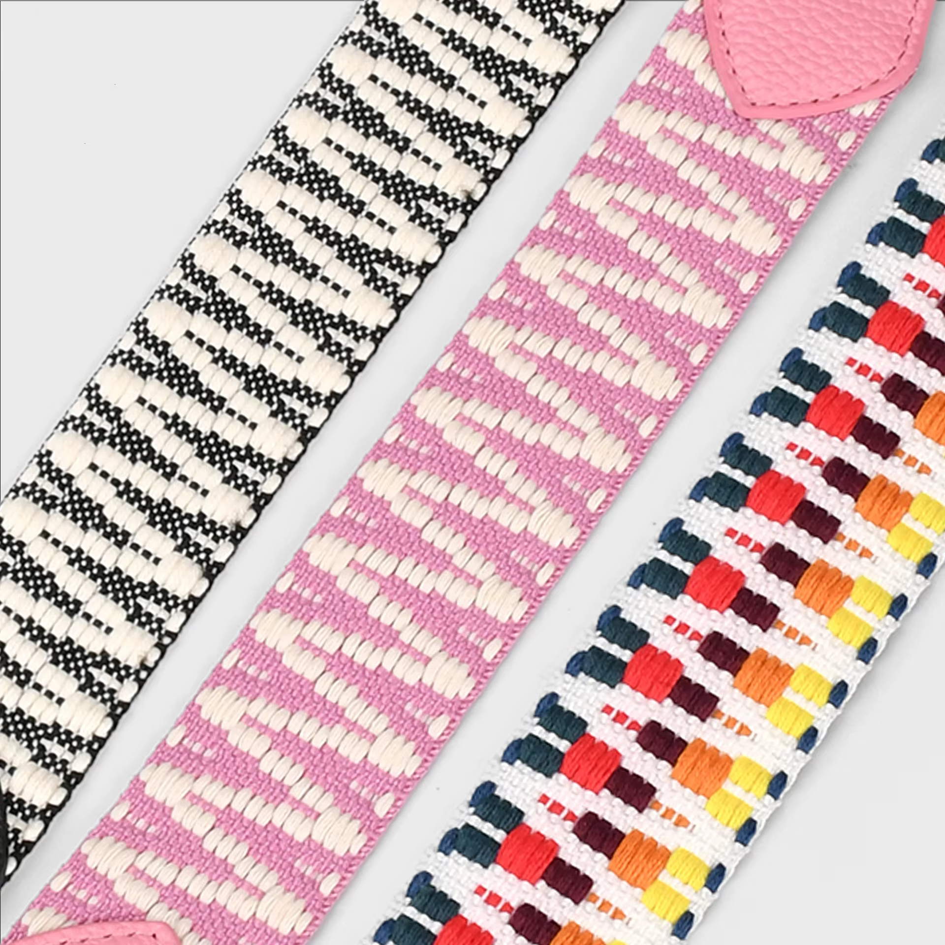 Collar y correa para perro de tela jacquard con ribete de cuero - imagen 2