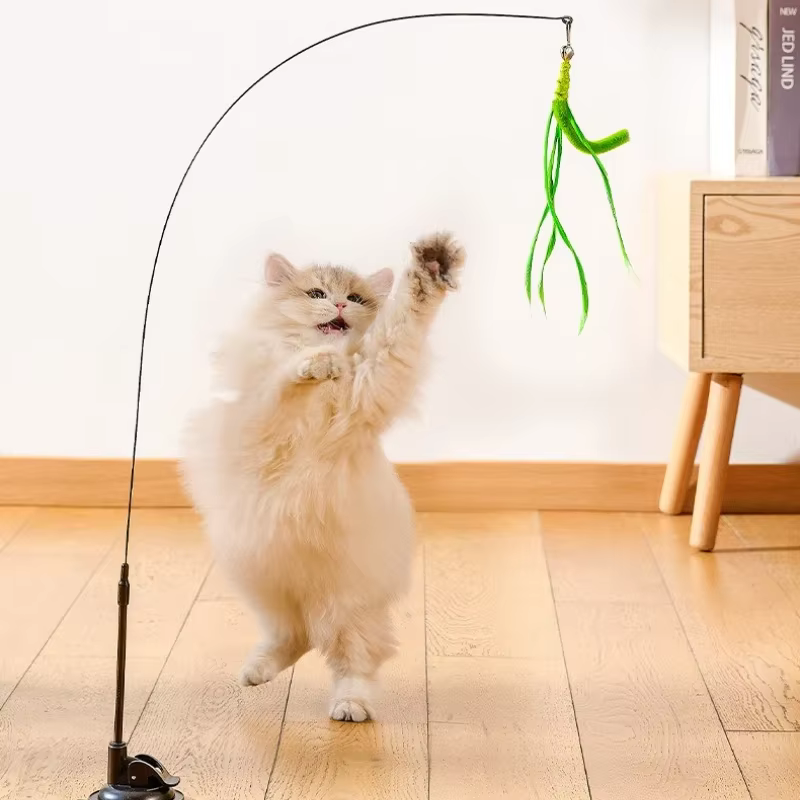 Juguete interactivo para gatos con ventosa y varilla de acero - imagen 4