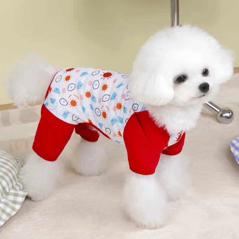 Mono de verano para perros y gatos – Ropa suave con dibujos