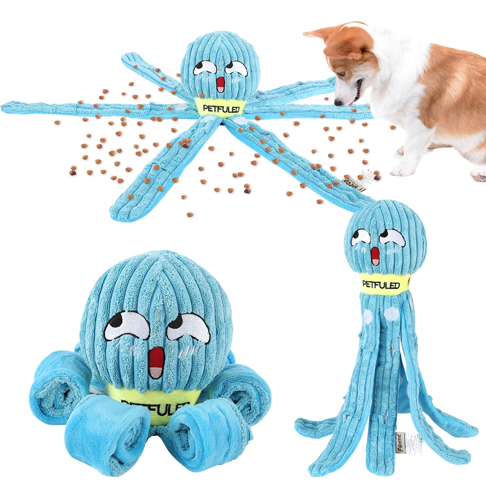 Juguete de pulpo de felpa suave para perros