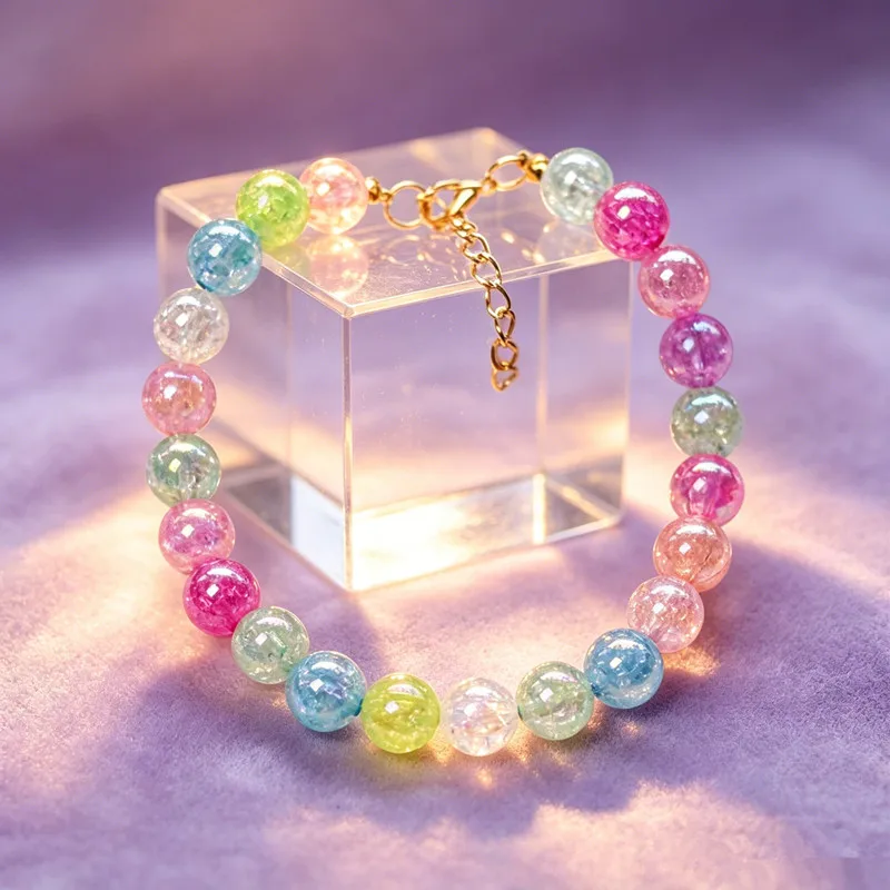 Collar personalizable para gatos y perros con cuentas rosadas