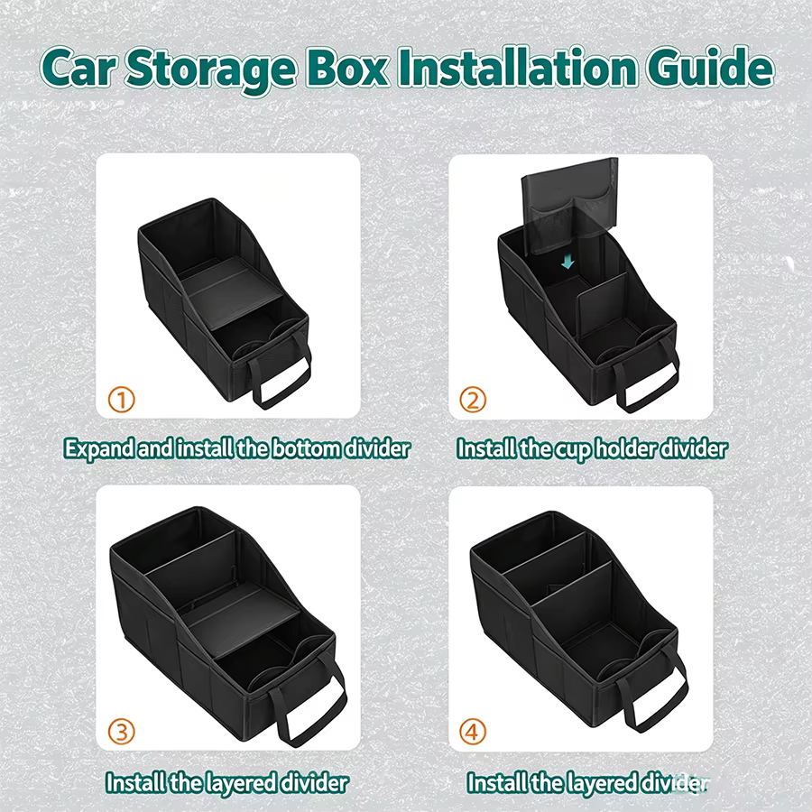 Organizador plegable para coche gatos y perros con 4 compartimentos - imagen 2