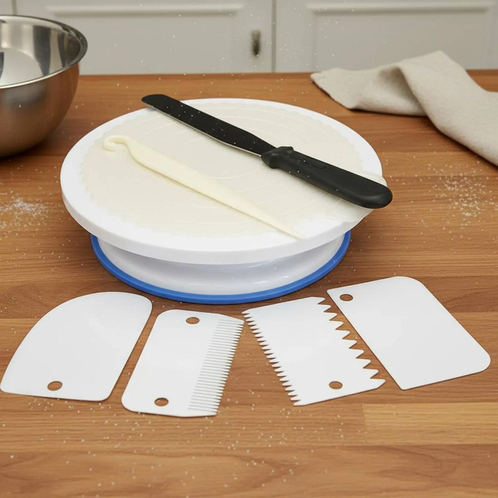 Kit de decoración de pasteles con plato giratorio y base antideslizante - imagen 5
