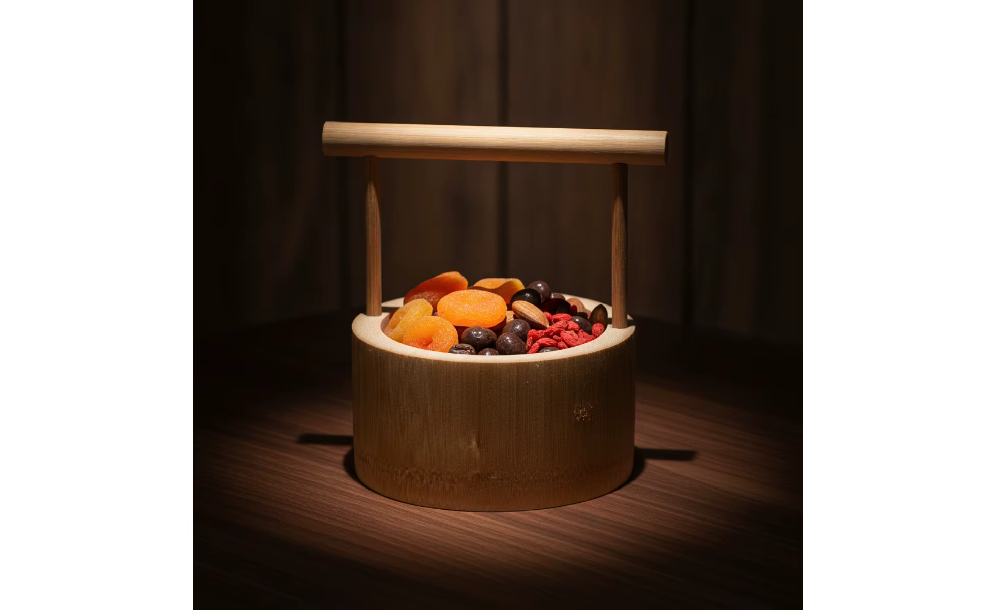 Caja de Bambú para Aperitivos con Asa - Vista general