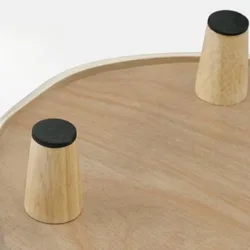 Cama elevada de madera con cojín para gatos y perros de interior