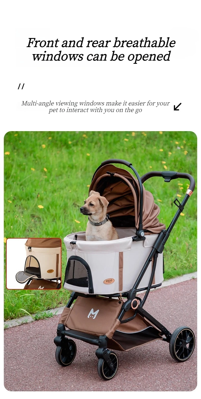 Cochecito para mascotas con cubierta protectora contra el sol