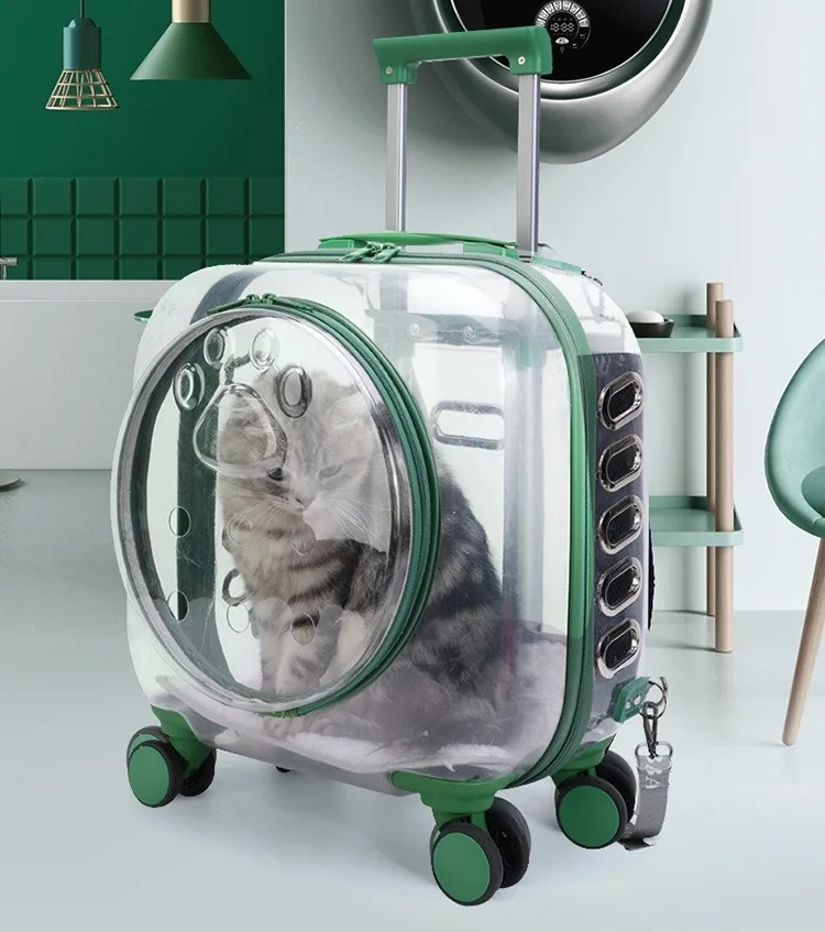 Mochila para gatos transparente con ventilación