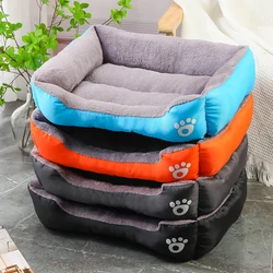 Cama cuadrada suave para gatos y perros medianos, nido cálido