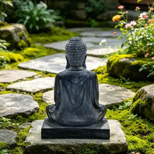 Figura Buda resina artesanal para decorar mesa y hogar - imagen 5