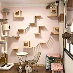 Poste rascador de pared con escalada en sisal para gatos de interior