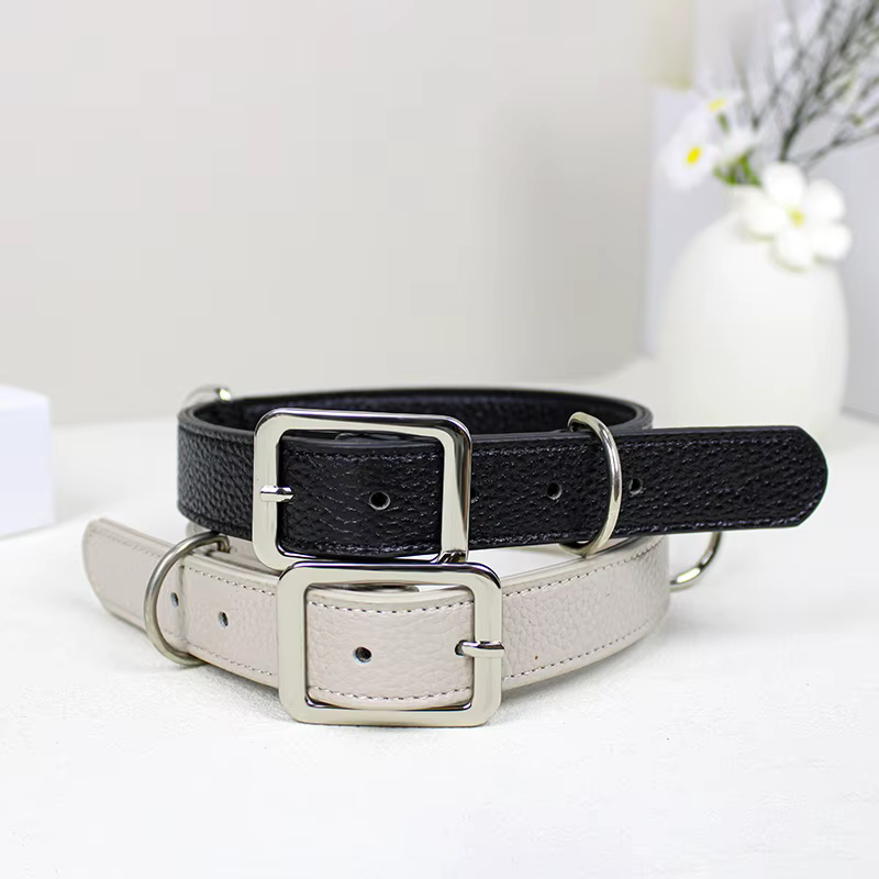 Conjunto de collar y correa de cuero genuino para perro - imagen 4