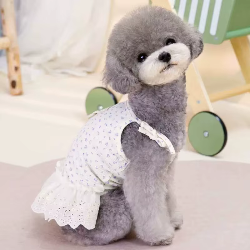 Vestido de encaje con volantes para perros y gatos – Disfraz Bichón - imagen 3