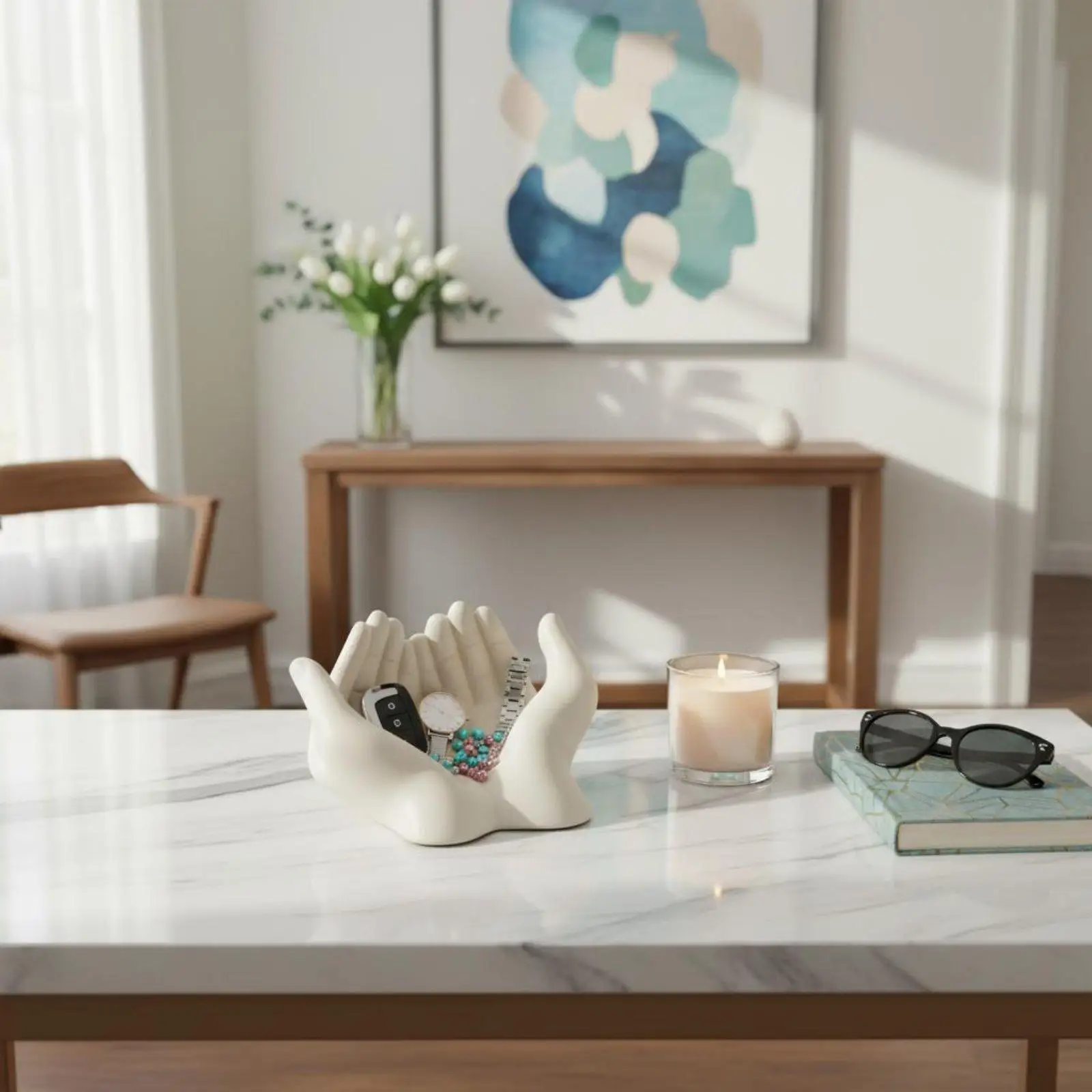 Bandeja Decorativa de Resina para Joyería – Organizador Premium para Sala - imagen 4