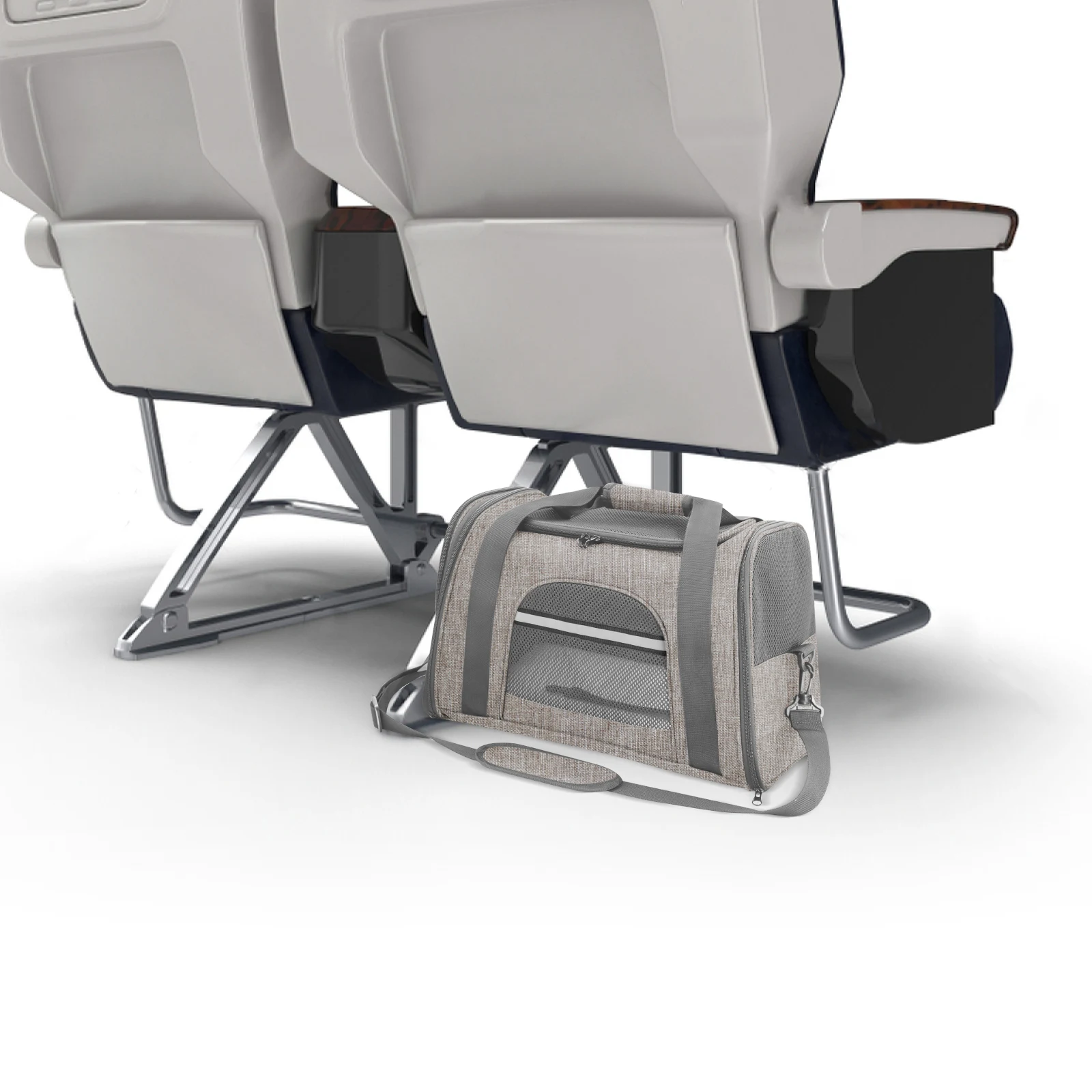Vista superior de la bolsa transportadora para gatos y perros