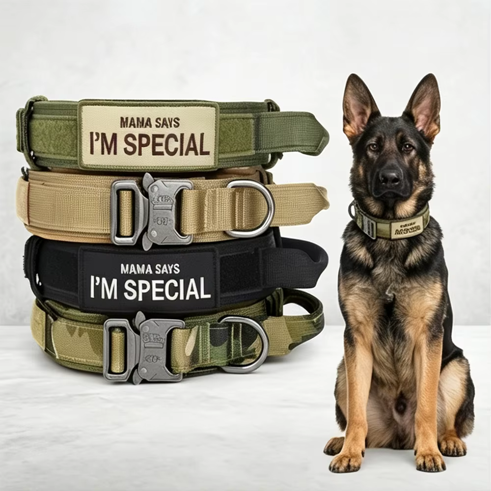 Collar táctico de nailon para perros medianos y grandes con velcro ajustable - imagen 2