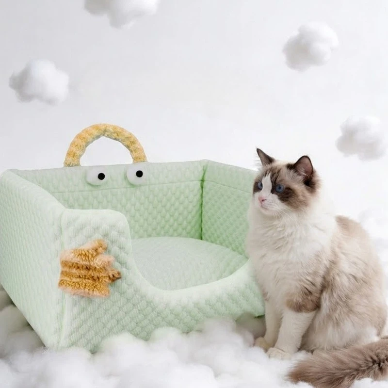 Cama refrescante de verano para perros y gatos, portátil y lavable - imagen 2