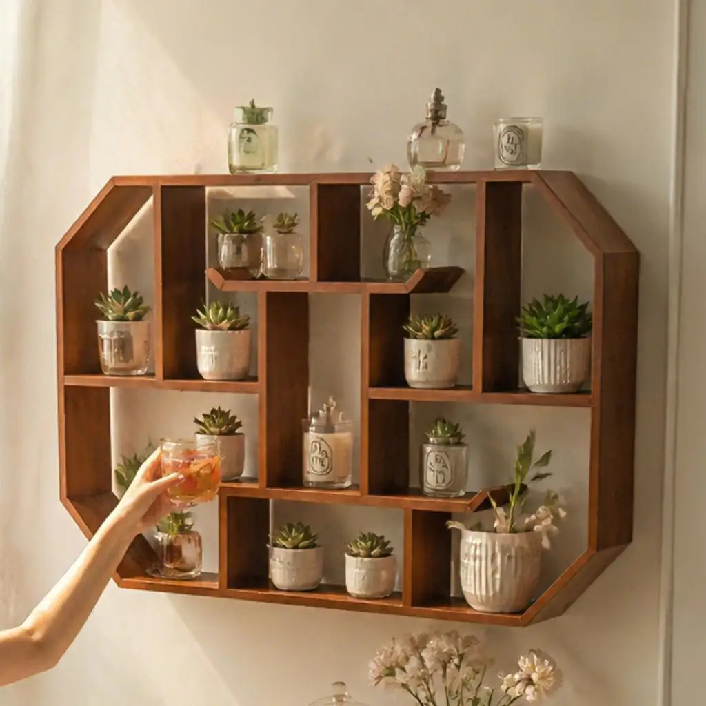 Estante de pared flotante de madera para accesorios de gatos y perros - imagen 3