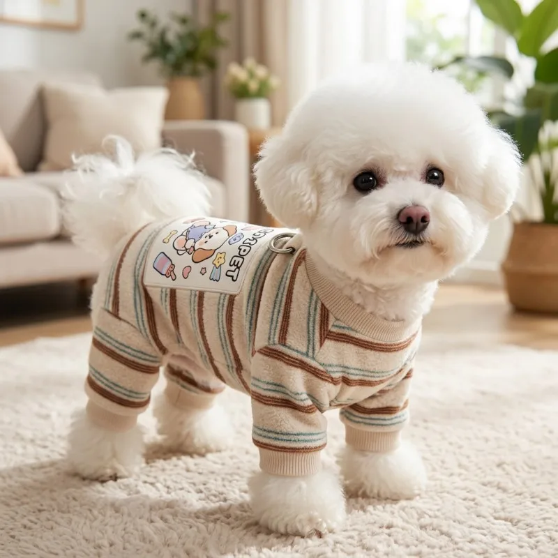 Mono de Felpa para Perros y Gatos – Pijama Cálido Invierno Chihuahua Bichón - imagen 4