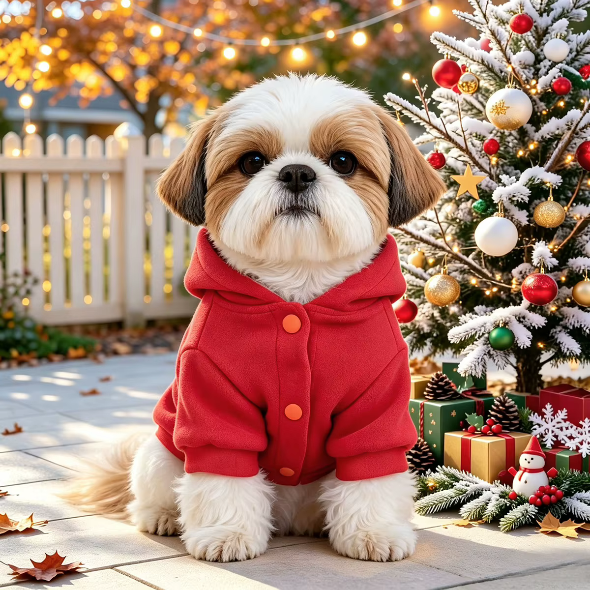 Abrigo navideño bordado para perros pequeños y cachorros - imagen 2