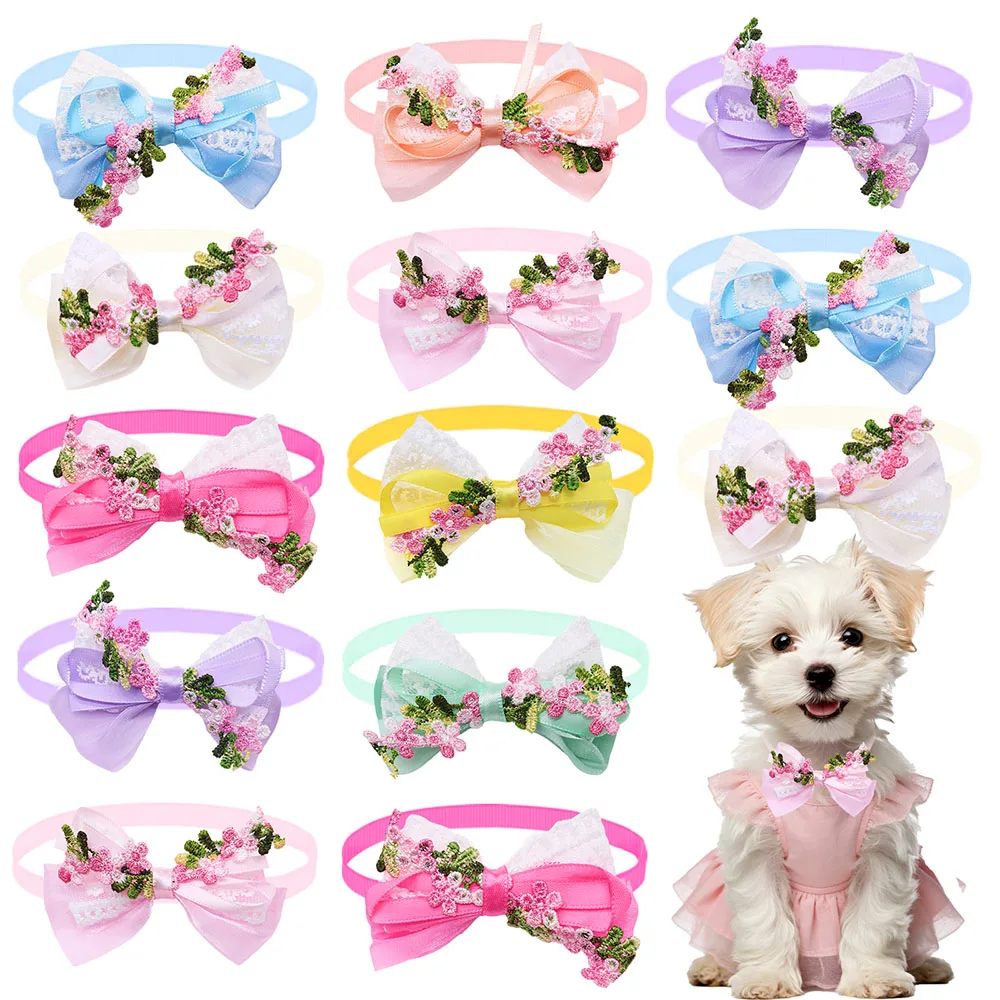 Lazo encaje floral en mascota