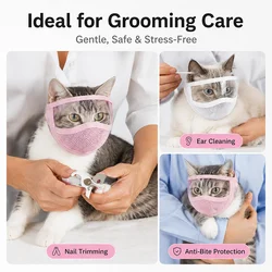 Máscara antimordiscos para gatos – Facilita corte uñas