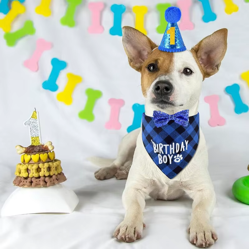 Pañuelo bandana triangular de cumpleaños para perros y gatos - imagen 5