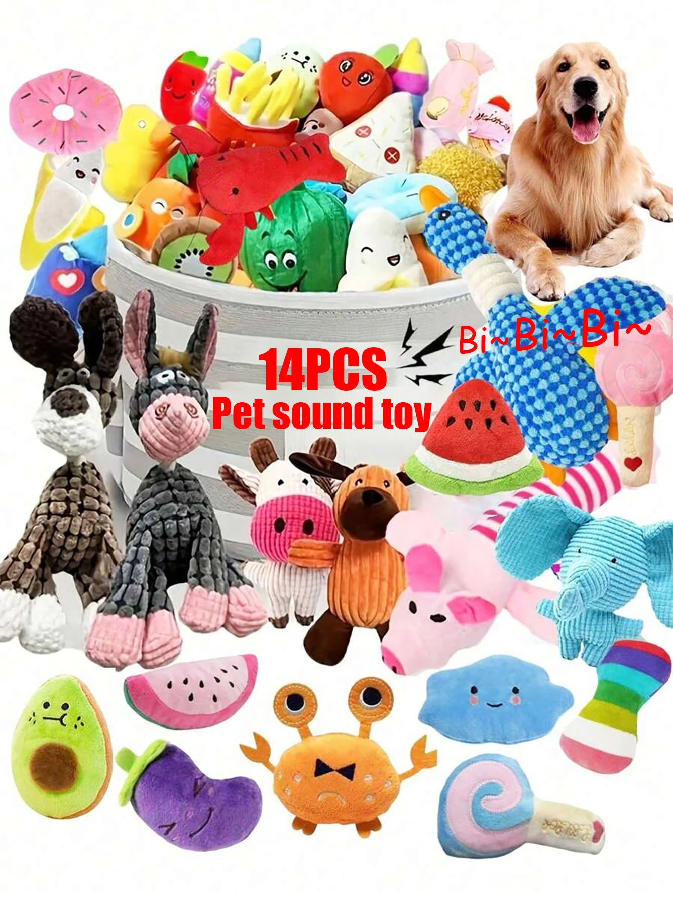 Juego de juguetes para perros con diseño de dibujos animados