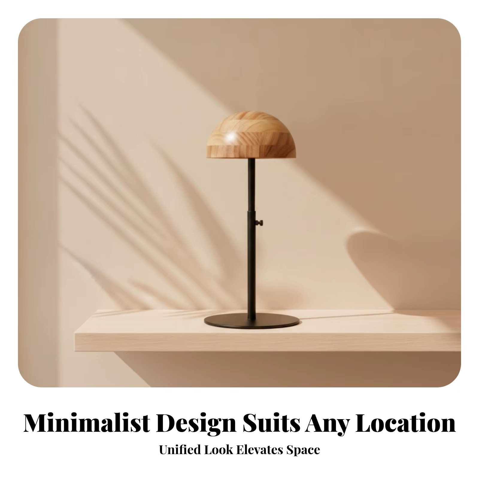 Soporte ajustable para exhibición de sombreros de metal y madera con base - imagen 5