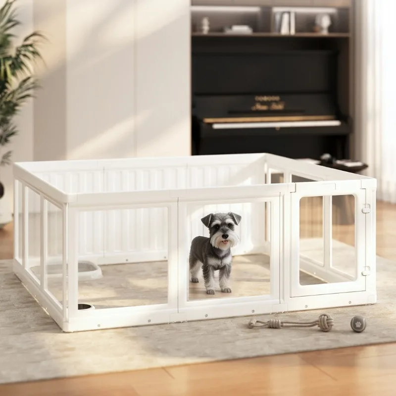 Corral transparente para perros – Valla desmontable y fácil de limpiar - imagen 3