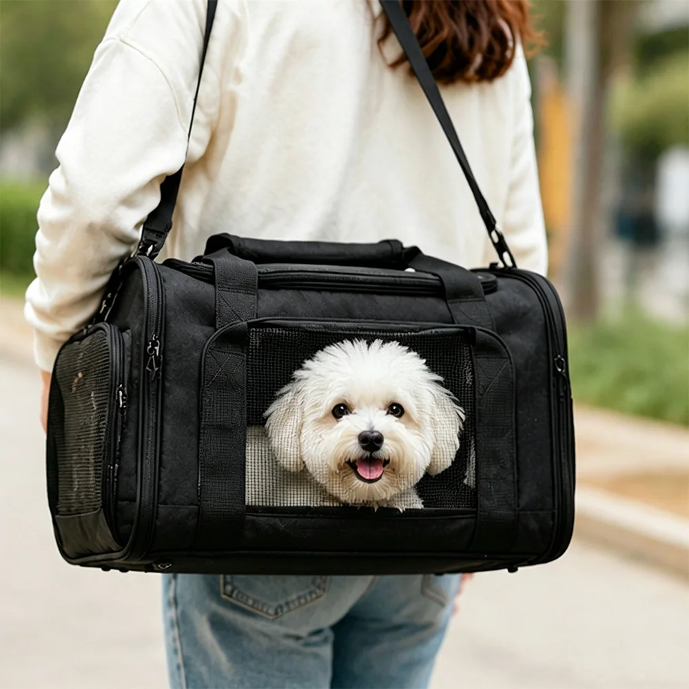 Bolsa de transporte transpirable para gatos y perros mini, aerolíneas - imagen 5