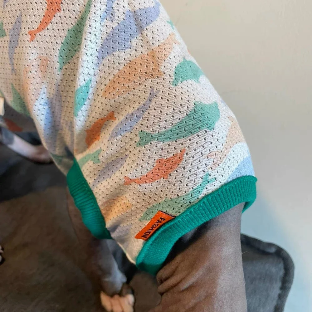 Chaleco de malla con protección solar para gatos Sphynx – Camiseta fina transpirable