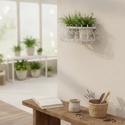 Soporte Metal Plantas con Rejilla – Estante Decorativo para Macetas