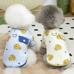 Chaleco perro pequeño y gato con capucha – Chaqueta estampada otoñal