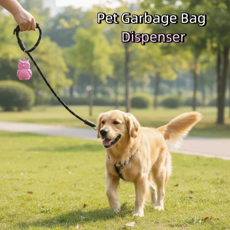 Dispensador portátil bolsas caca de perro impermeable silicona suave - imagen 3