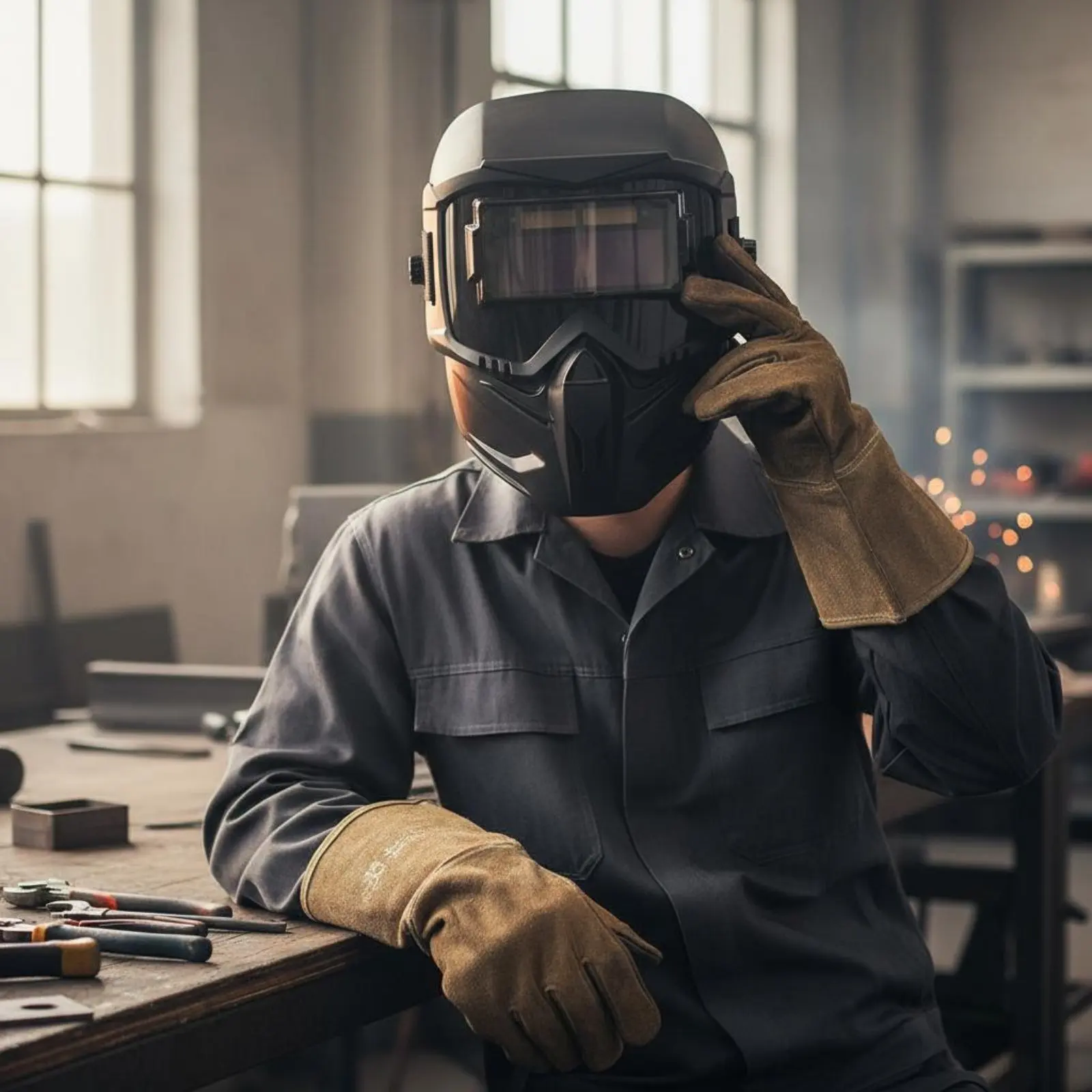 Casco de soldadura con oscurecimiento automático, cara completa - imagen 5