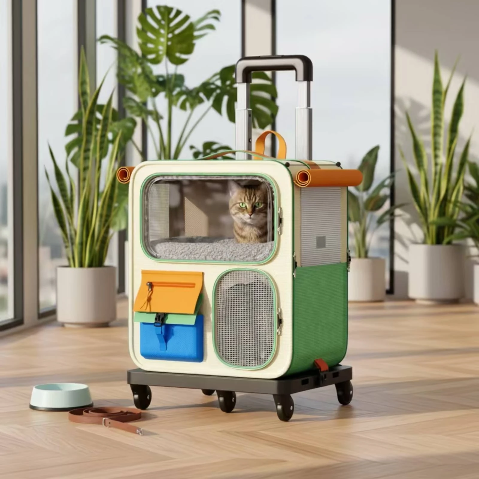 Mochila Transportadora para Perros y Gatos con Ruedas