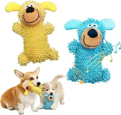 Juguete chirriante de peluche resistente con sonidos para perros