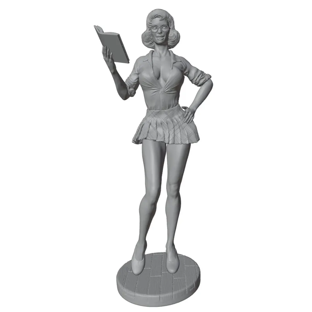 Figura profesora sexy impresa en 3D, kit sin pintar para montar