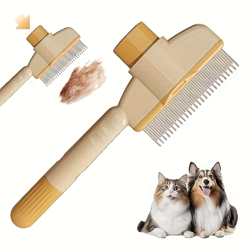Cepillo autolimpiante para perros y gatos con botón de limpieza - imagen 3