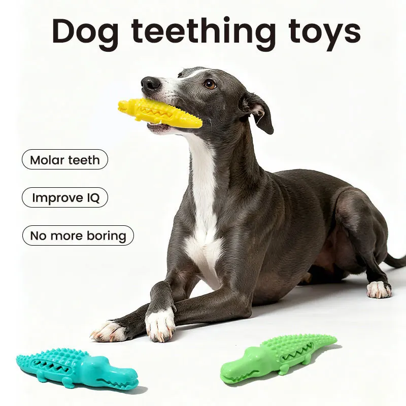Juguete para masticar con forma de cocodrilo: limpieza dental - imagen 2