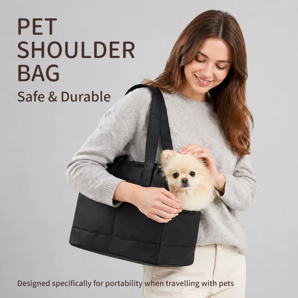 Transportín de viaje plegable con bolsillos para perros pequeños - imagen 2